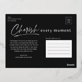 シンプルScript Cherish Every Momentフォトコラージュ 箔シーズンポストカード (裏面)
