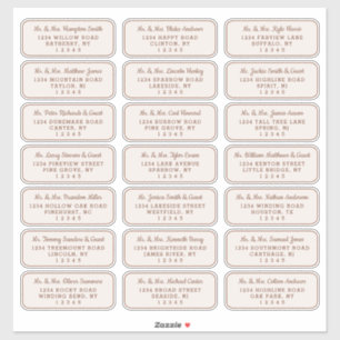 シンプルScript Copper & Beigeゲスト住所 シール