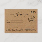 シンプルScript Country素朴 Kraftギフトカード 名刺 (正面)