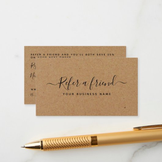 シンプルScript Country素朴 Kraft紹介カード エンクロージャーカード (正面/裏面インサイチュ)