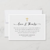 シンプルScript Cross Photo葬儀 サンキューカード (正面)