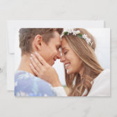 シンプルScript Dustyバラ日付ポストカードの保存 セーブザデート (裏面)