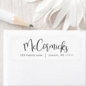 シンプルScript Family Name差出人住所ラベル ラベル (インサイチュ)