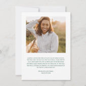 シンプルScript Green Photo Graduation発表 招待状 (裏面)