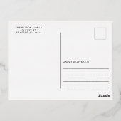 シンプルScript Happy Holidays Full Photo 箔シーズンポストカード (裏面)