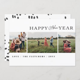 シンプルScript Happy New Year Photo Holiday Card シーズンカード
