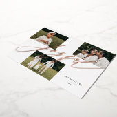 シンプルScript Joyful Greeting 3写真 箔シーズンカード (回転した状態)