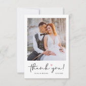 シンプルScript Loveハートミニマ結婚リストの写真 サンキューカード (正面)