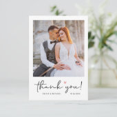 シンプルScript Loveハートミニマ結婚リストの写真 サンキューカード (スタンド正面)