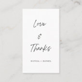 シンプルScript Love & 感謝してい 結婚s プレイスカード (正面)