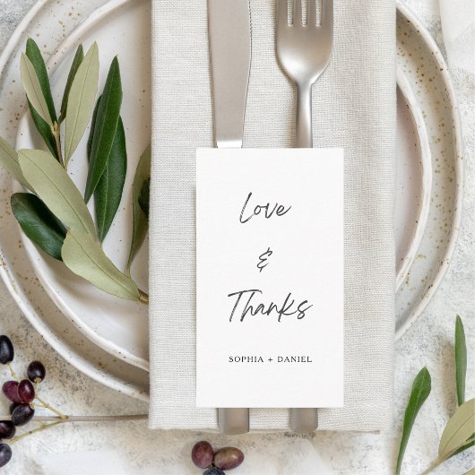 シンプルScript Love & 感謝してい 結婚s プレイスカード