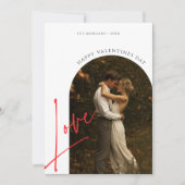シンプルScript Love Arch Photo Valentines Day シーズンカード (正面)