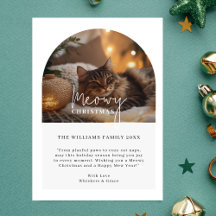 シンプルScript Meowy Christmas Arch Photo Cat