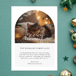 シンプルScript Meowy Christmas Arch Photo Cat シーズンカード