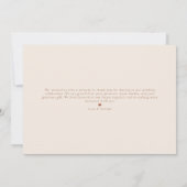 シンプルScript Minimalistの結婚サンキューカード。 サンキューカード (裏面)