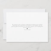 シンプルScript Minimalistの結婚サンキューカード。 サンキューカード (裏面)