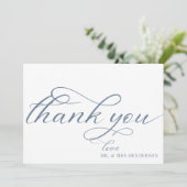 シンプルScript Minimalistの結婚サンキューカード。 サンキューカード (スタンド正面)