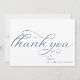 シンプルScript Minimalistの結婚サンキューカード。 サンキューカード