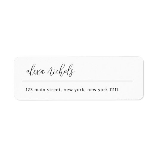 シンプルScript Minimalist差出人住所ラベル ラベル (正面)