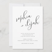 シンプルScript Minimalist Photo結婚's 招待状 (正面)