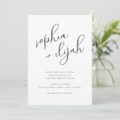 シンプルScript Minimalist Photo結婚's 招待状 (スタンド正面)