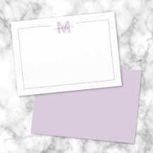 シンプルScript Minimalist Purple Name Monogram