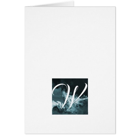 シンプルScript Monogramノートカード – Stormy (正面)