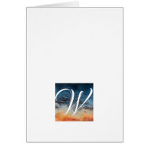 シンプルScript Monogramノートカード – Sunset