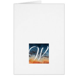 シンプルScript Monogramノートカード – Sunset