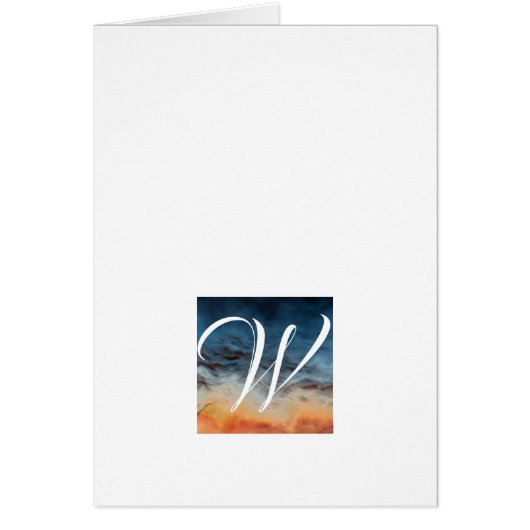 シンプルScript Monogramノートカード – Sunset (正面)