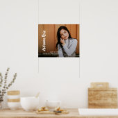 シンプルScript Name Photo モダン Gradation ポスター (キッチン)