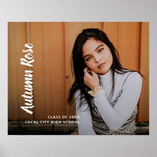 シンプルScript Name Photo モダン Gradation ポスター (正面)