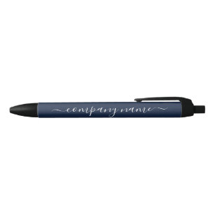 シンプルScript - Navy Blue & White – 会社/イベント 黒ボールペン