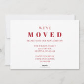 シンプルScript New Home for Holidaysフォトムービング シーズンカード (裏面)