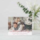 シンプルScript New Home for Holidaysフォトムービング ポストカード (スタンド正面)