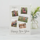 シンプルScript New Year 5フォトコラージュ シーズンカード (スタンド正面)