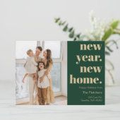 シンプルScript New Year New Home Moving Photo シーズンカード (スタンド正面)