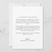 シンプルScript Overlayの結婚写真 サンキューカード (裏面)