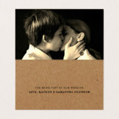 シンプルScript Photoの結婚サンキューカード 名刺 (内部フラット)