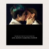 シンプルScript Photoの結婚サンキューカード 名刺 (内部フラット)