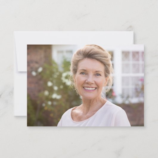 シンプルScript Photo悔やみや弔慰葬儀 サンキューカード (裏面)