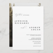 シンプルScript Photo結婚式招待状 招待状 (正面/裏面)