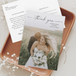 シンプルScript Photo結婚's サンキューカード