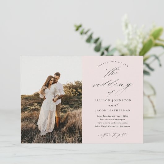 シンプルScript Photo結婚's 招待状 (スタンド正面)