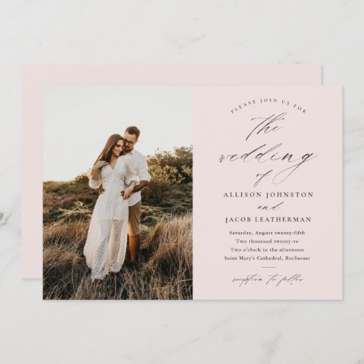 シンプルScript Photo結婚's 招待状 (正面/裏面)