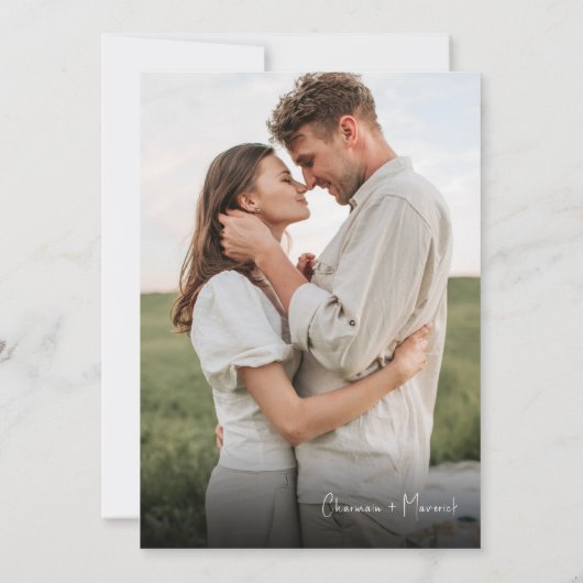 シンプルScript Photo結婚's 招待状 (裏面)