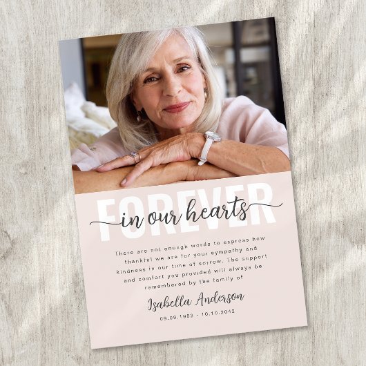 シンプルScript Photo葬儀 サンキューカード