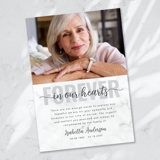 シンプルScript Photo葬儀 サンキューカード