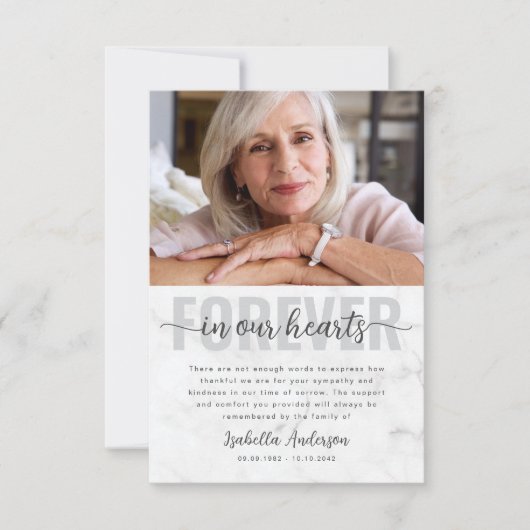 シンプルScript Photo葬儀 サンキューカード (正面)