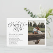 シンプルScript Photo |披露宴結婚式招待状 招待状 (スタンド正面)